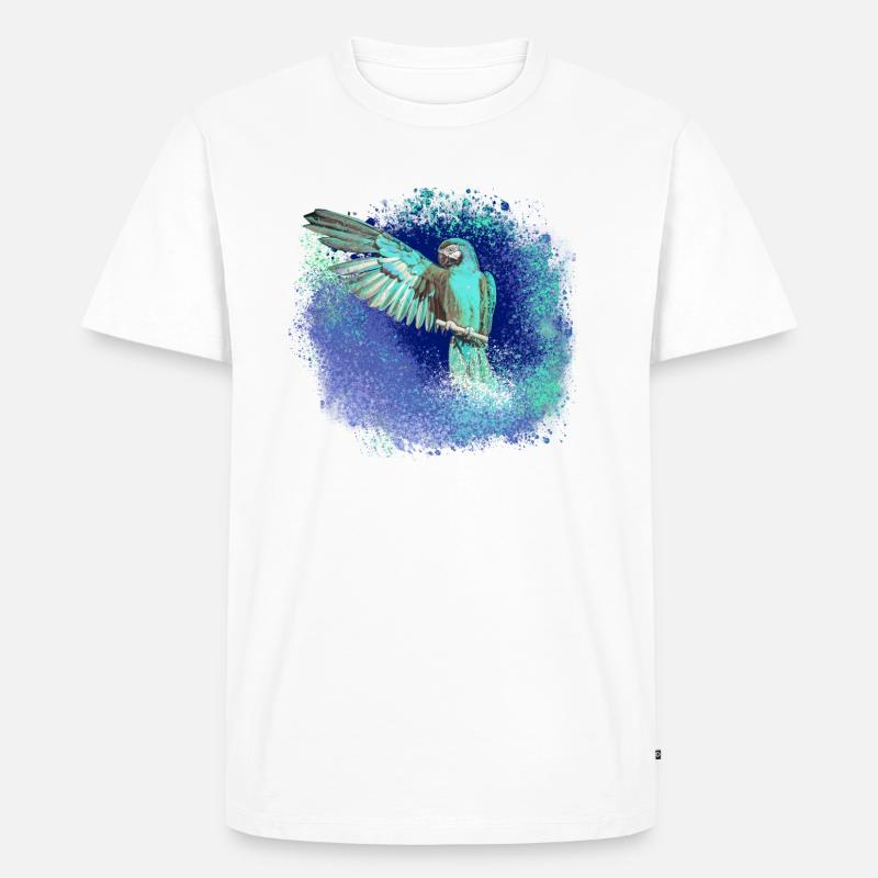 perfich ara,oiseau,graffiti,mint,bleu,brush,spray - T-shirt Premium bio Homme - blanc