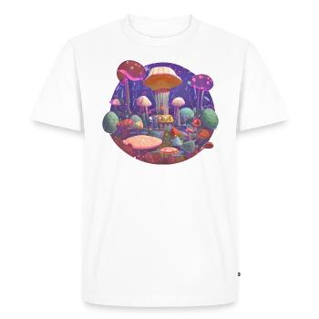 Mushroom Mushrooms Retro - Men's Premium Organic T-Shirt - white - Front - Nico (187cm)