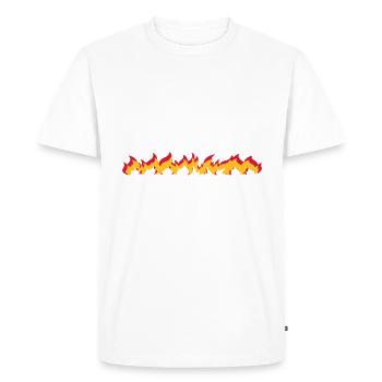 Flammes - ligne de feu - T-shirt Premium bio Homme - blanc - Devant - Nico (187cm)