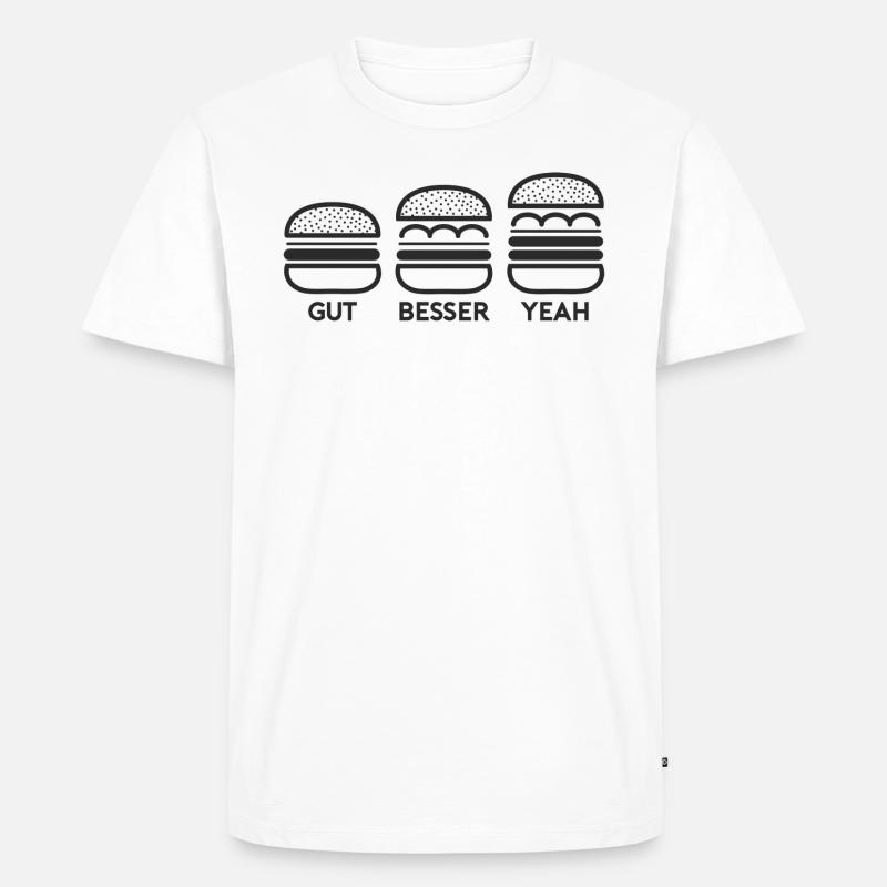 GUT BESSER YEAH BURGER - Männer Premium Bio T-Shirt - Weiß