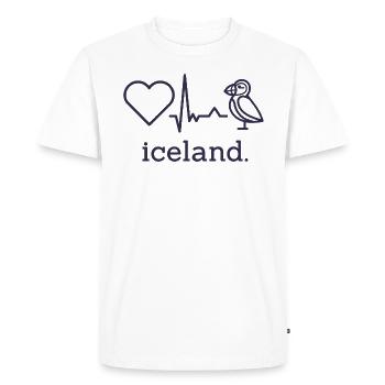 Puffin Iceland Holidays Reykjavík Puffin - Men's Premium Organic T-Shirt - white - Front - Nico (187cm)