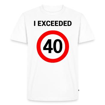 40 anniversaire J’ai dépassé 40 cadeau drôle - T-shirt Premium bio Homme - blanc - Devant - Nico (187cm)
