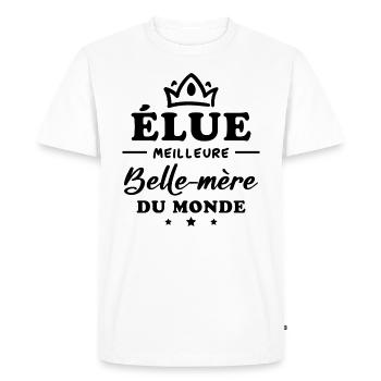 Élue meilleure belle mère du monde - T-shirt Premium bio Homme - blanc - Devant - Nico (187cm)