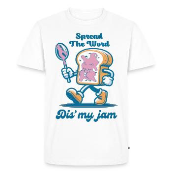 Spread The Word Dis' My Jam Funny - Men's Premium Organic T-Shirt - white - Front - Nico (187cm)
