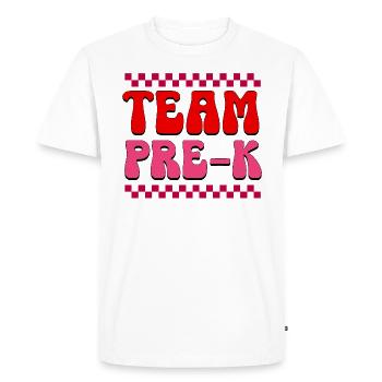 Pre-K Team - Pre Kindergarten Teacher - Men's Premium Organic T-Shirt - white - Front - Nico (187cm)