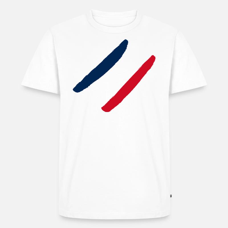 Frankreich Flagge - Männer Premium Bio T-Shirt - Weiß