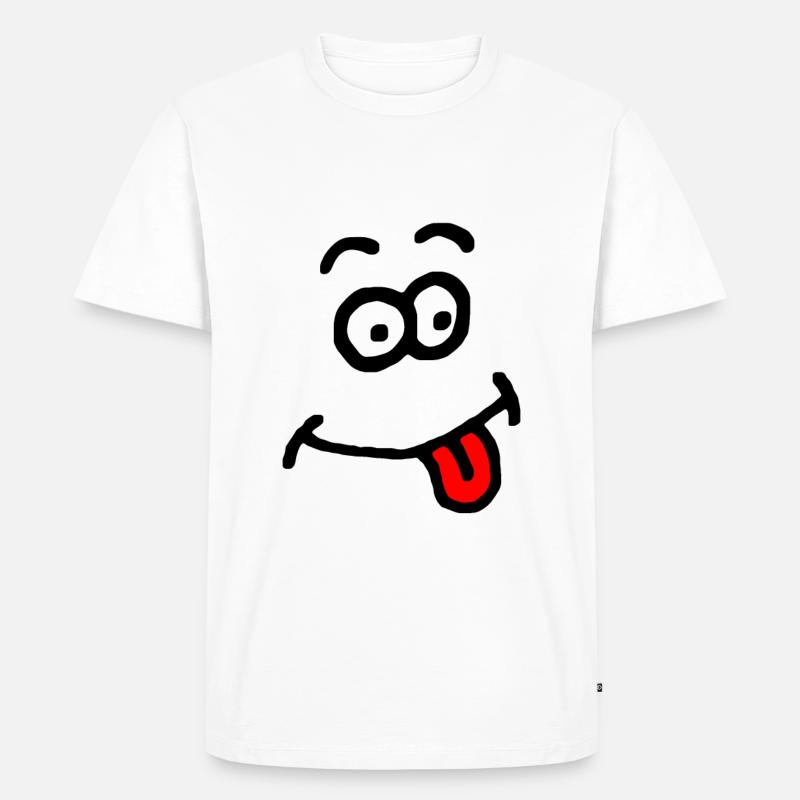 Comic-Gesicht albern - Männer Premium Bio T-Shirt - Weiß