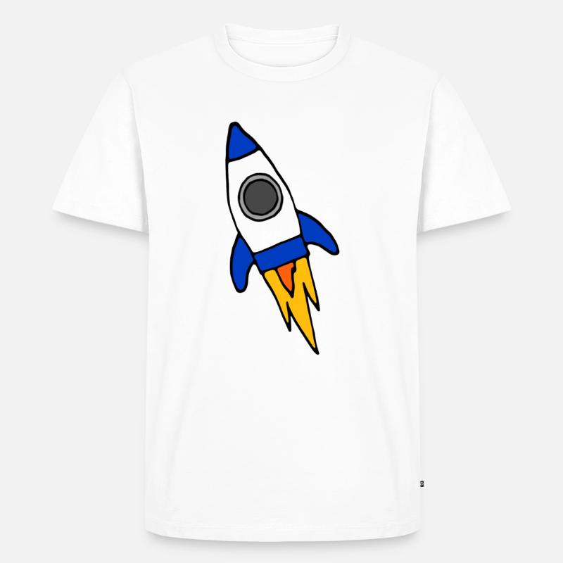 Blaue Rakete Comic - Männer Premium Bio T-Shirt - Weiß