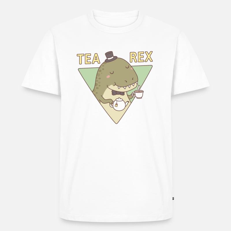 Süßer Dinosaurier Tee Rex - Männer Premium Bio T-Shirt - Weiß