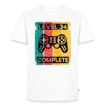 34ème anniversaire Chemise Gamer Gambler Hommes Cadeau - T-shirt Premium bio Homme - blanc - Devant - Nico (187cm)