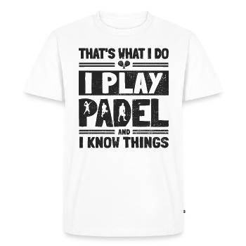 C’est ce que je fais Je Joue Au Padel Funny Padelista - T-shirt Premium bio Homme - blanc - Devant - Nico (187cm)
