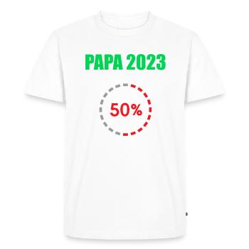 Papa 2023 Chargement de la paternité Devenir papa - T-shirt Premium bio Homme - blanc - Devant - Nico (187cm)