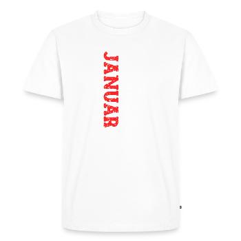 1980 ' s janvier édition limitée déco tenue d’anniversaire - T-shirt Premium bio Homme - blanc - Devant - Nico (187cm)