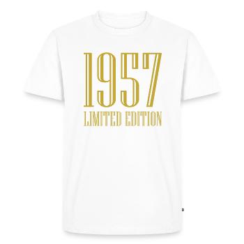 1957 édition limitée anniversaire cadeau femme mari - T-shirt Premium bio Homme - blanc - Devant - Nico (187cm)
