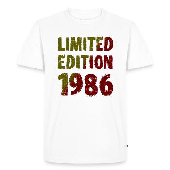 1986 édition limitée anniversaire cadeau femme mari - T-shirt Premium bio Homme - blanc - Devant - Nico (187cm)