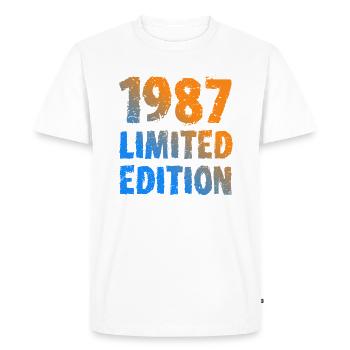 1987 édition limitée anniversaire cadeau femme mari - T-shirt Premium bio Homme - blanc - Devant - Nico (187cm)