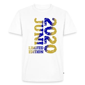 Cadeau d’anniversaire en édition limitée de juin 2020 - T-shirt Premium bio Homme - blanc - Devant - Nico (187cm)