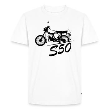 S50 Mobylette Mobylette Symbole Logo icône Simme DDR - T-shirt Premium bio Homme - blanc - Devant - Nico (187cm)