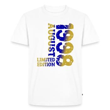 1998 Août Édition Limitée 25e Tenue d’anniversaire - T-shirt Premium bio Homme - blanc - Devant - Nico (187cm)