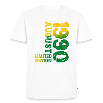 1990 Août Édition Limitée 33e Tenue d’anniversaire - T-shirt Premium bio Homme - blanc - Devant - Nico (187cm)