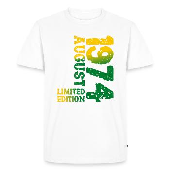 1974 August Limited Edition 49th Birthday Outfit - Men's Premium Organic T-Shirt - white - Front - Nico (187cm)