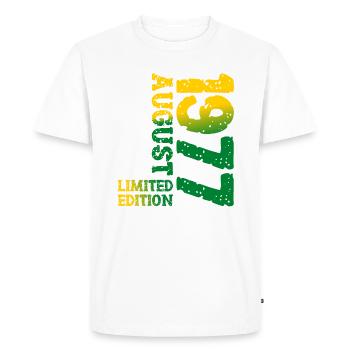 1977 Août Édition Limitée 46e Tenue d’anniversaire - T-shirt Premium bio Homme - blanc - Devant - Nico (187cm)