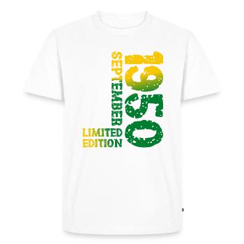 1950 September Limited Edition 73rd Birthday Decoration - Men's Premium Organic T-Shirt - white - Front - Nico (187cm)