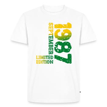 1987 Septembre Edition Limitée 36th Birthday Deco - T-shirt Premium bio Homme - blanc - Devant - Nico (187cm)