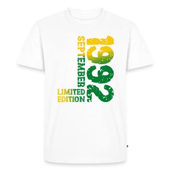 1992 Septembre Edition Limitée 31e Décoration Anniversaire - T-shirt Premium bio Homme - blanc - Devant - Nico (187cm)