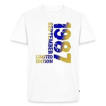 1987 Septembre Edition Limitée 36th Birthday Deco - T-shirt Premium bio Homme - blanc - Devant - Nico (187cm)