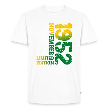 1952 novembre édition limitée 71e anniversaire décoration - T-shirt Premium bio Homme - blanc - Devant - Nico (187cm)