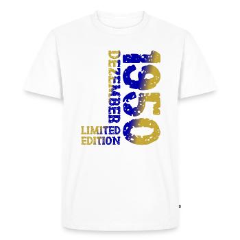 1950 December Limited Edition 73rd Birthday Decoration - Men's Premium Organic T-Shirt - white - Front - Nico (187cm)