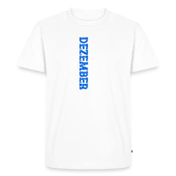 2021 Décembre Édition Limitée 2ème Anniversaire Décoration - T-shirt Premium bio Homme - blanc - Devant - Nico (187cm)