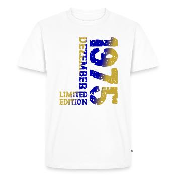 1975 December Limited Edition 48th Birthday Decoration - Men's Premium Organic T-Shirt - white - Front - Nico (187cm)