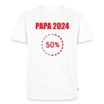 Papa 2024 Chargement Paternité Papa Devenir Papa - T-shirt Premium bio Homme - blanc - Devant - Nico (187cm)