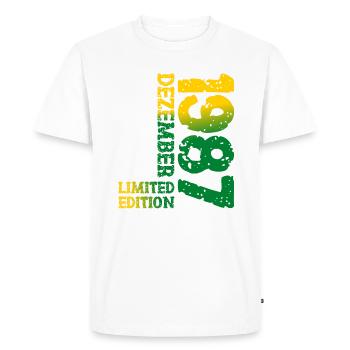 1987 décembre édition limitée 36e anniversaire décoration - T-shirt Premium bio Homme - blanc - Devant - Nico (187cm)
