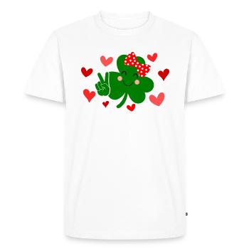 Accessoires de la Saint-Patrick Irlande Shamrock décoration - T-shirt Premium bio Homme - blanc - Devant - Nico (187cm)