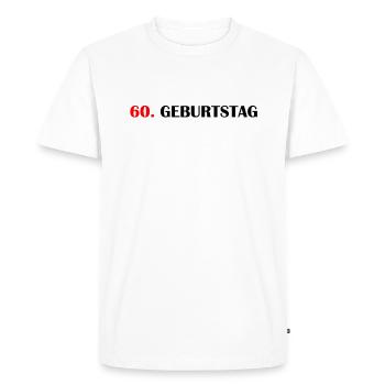 60e anniversaire femmes 60 ans hommes cadeau - T-shirt Premium bio Homme - blanc - Devant - Nico (187cm)