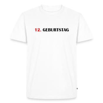 12e anniversaire fille 12 ans garçon cadeau - T-shirt Premium bio Homme - blanc - Devant - Nico (187cm)
