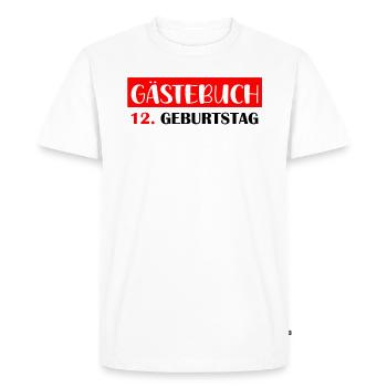 12e anniversaire fille 12 ans garçon cadeau - T-shirt Premium bio Homme - blanc - Devant - Nico (187cm)