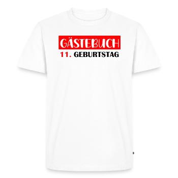11ème anniversaire fille 11 ans garçons cadeau - T-shirt Premium bio Homme - blanc - Devant - Nico (187cm)
