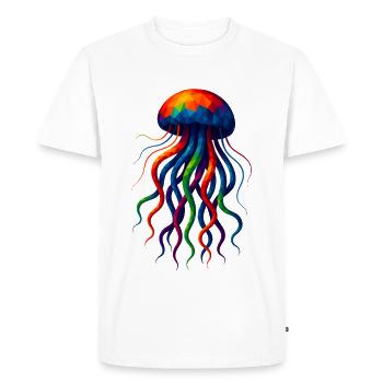 Animaux polygonaux de style WPAP - Méduses - T-shirt Premium bio Homme - blanc - Devant - Nico (187cm)