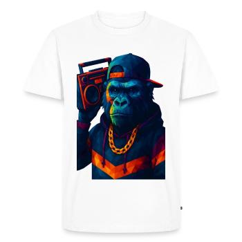 WPAP Style Animals - Gorilla Hip Hop Outfit Boombox - Men's Premium Organic T-Shirt - white - Front - Nico (187cm)