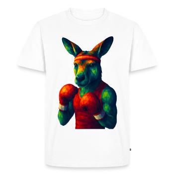 WPAP Style Animals - Boxer Kangourou en Pose - T-shirt Premium bio Homme - blanc - Devant - Nico (187cm)