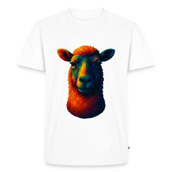 Animaux de style WPAP - Portrait de mouton - T-shirt Premium bio Homme - blanc - Devant - Nico (187cm)