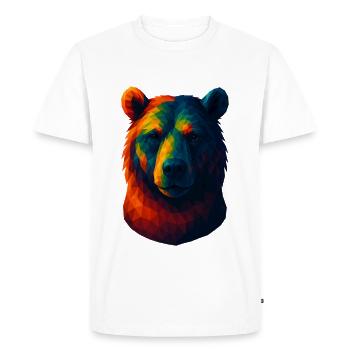 Animaux de style WPAP - Portrait d’un grizzli - T-shirt Premium bio Homme - blanc - Devant - Nico (187cm)