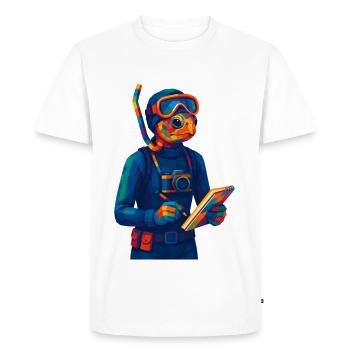 WPAP Polygon Style Animaux - Biologiste marin - T-shirt Premium bio Homme - blanc - Devant - Nico (187cm)