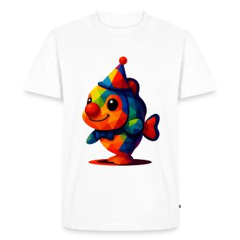 WPAP Polygon Kawaii Style Animaux Bébé Clownfish - T-shirt Premium bio Homme - blanc - Devant - Nico (187cm)
