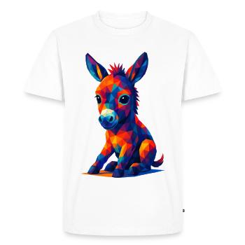 WPAP Polygon Kawaii Style Bébé âne âne âne - T-shirt Premium bio Homme - blanc - Devant - Nico (187cm)