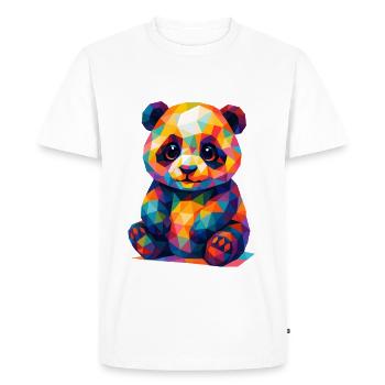 WPAP Polygon Kawaii Style Animals Baby Panda Bear - Men's Premium Organic T-Shirt - white - Front - Nico (187cm)